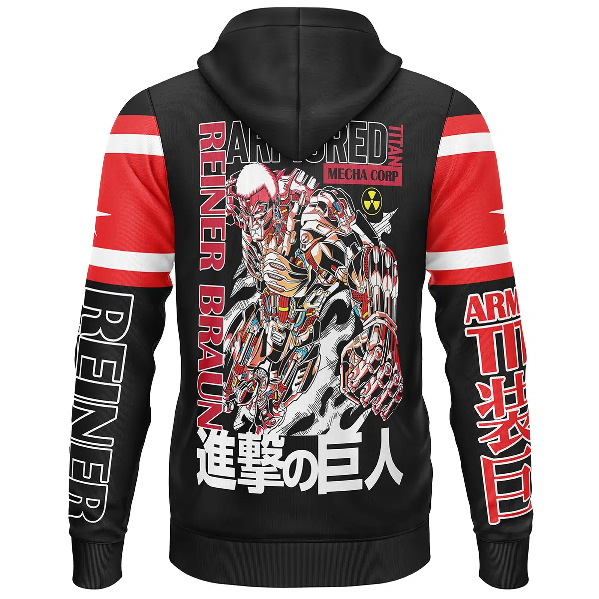 Armored Titan Attack on Titan Streetwear Lightweight Hoodie BACK mockup - Attack On Titan EU Store