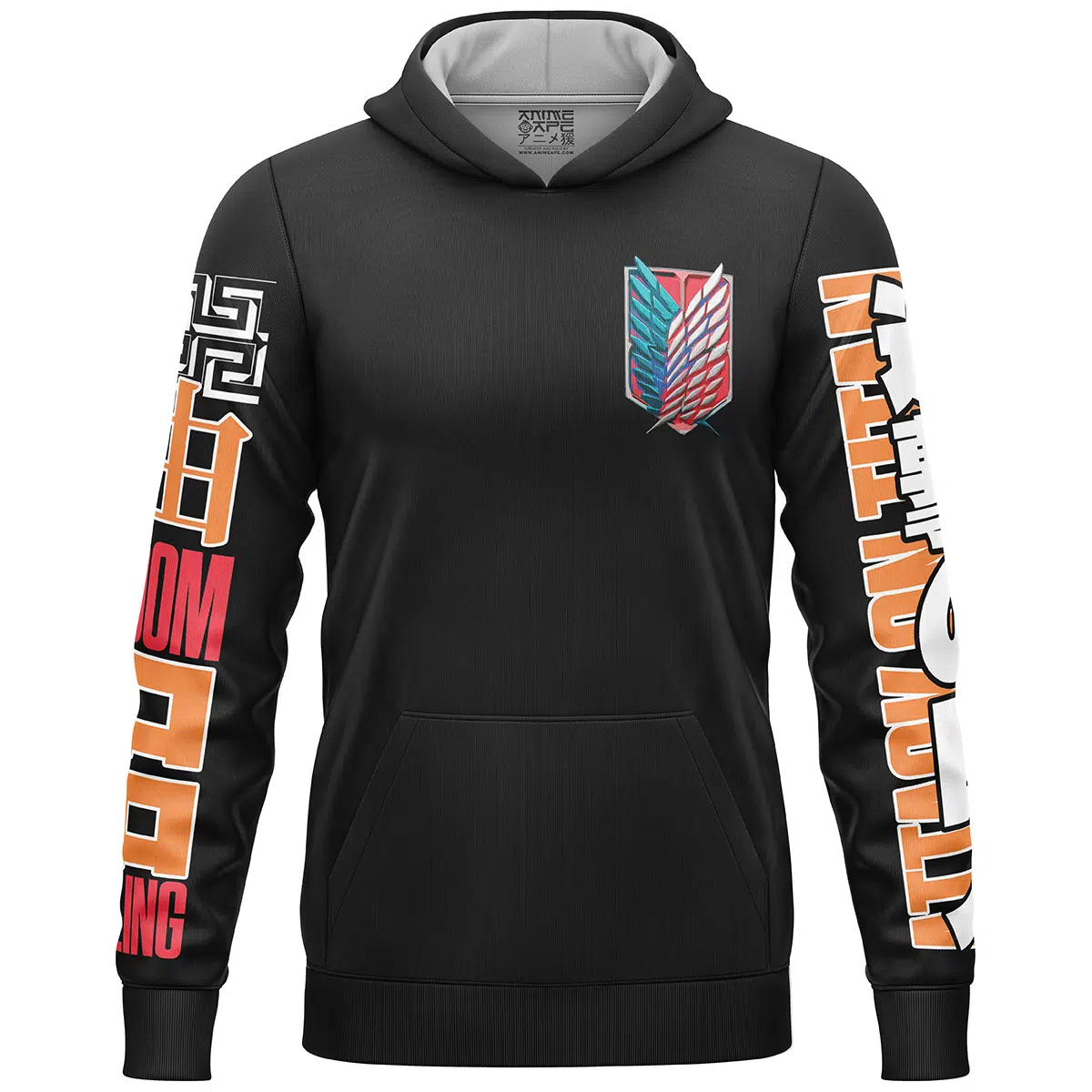 Eren Yeager V3 Attack on Titan Streetwear Lightweight Hoodie FRONT mockup - Attack On Titan EU Store