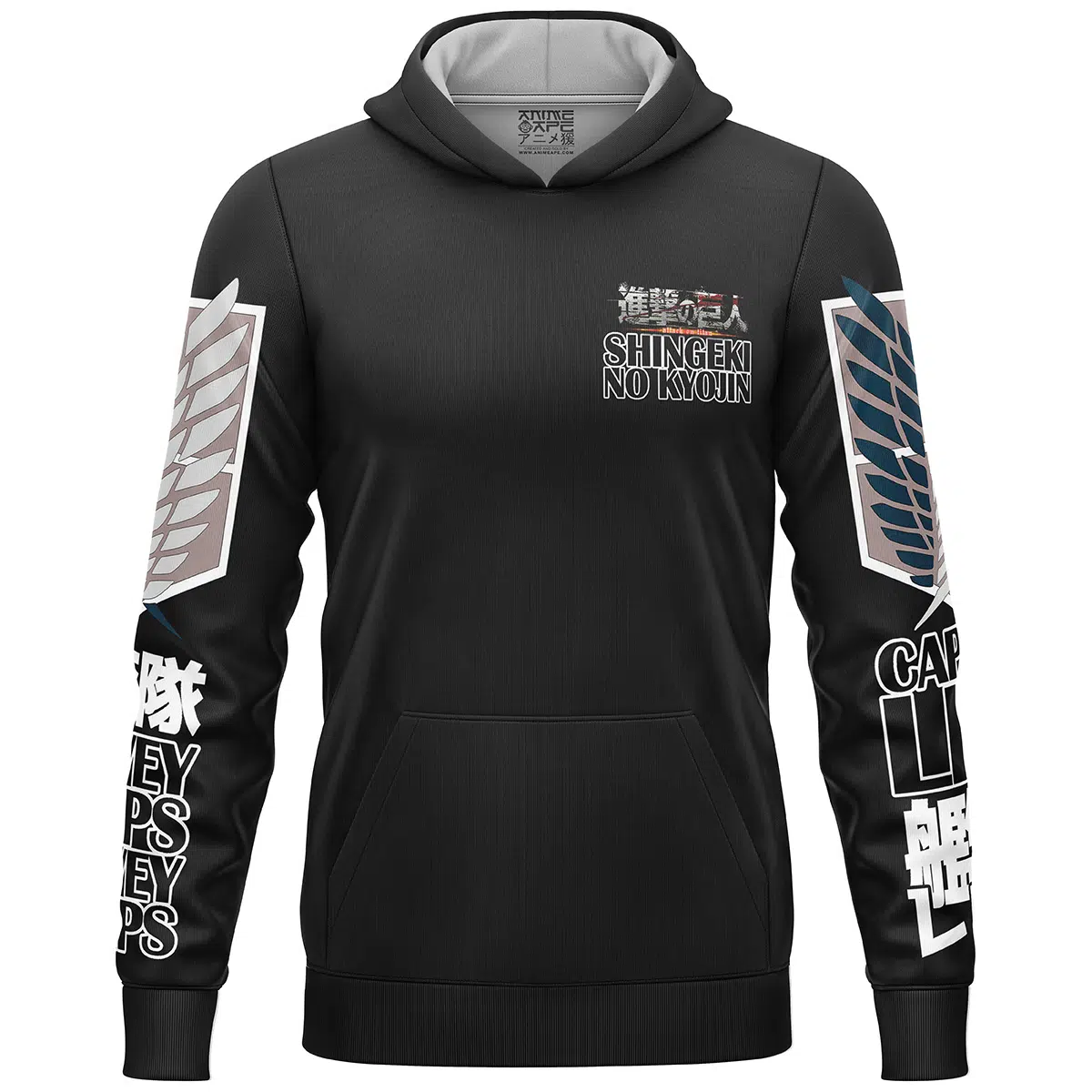 Levi Ackerman x Beast Titan Attack on Titan Streetwear Lightweight Hoodie FRONT mockup - Attack On Titan EU Store