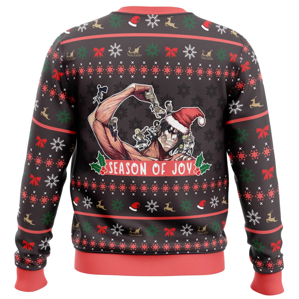 Season of Joy Attack on Titan Ugly Christmas Sweater BACK mockup - Attack On Titan EU Store
