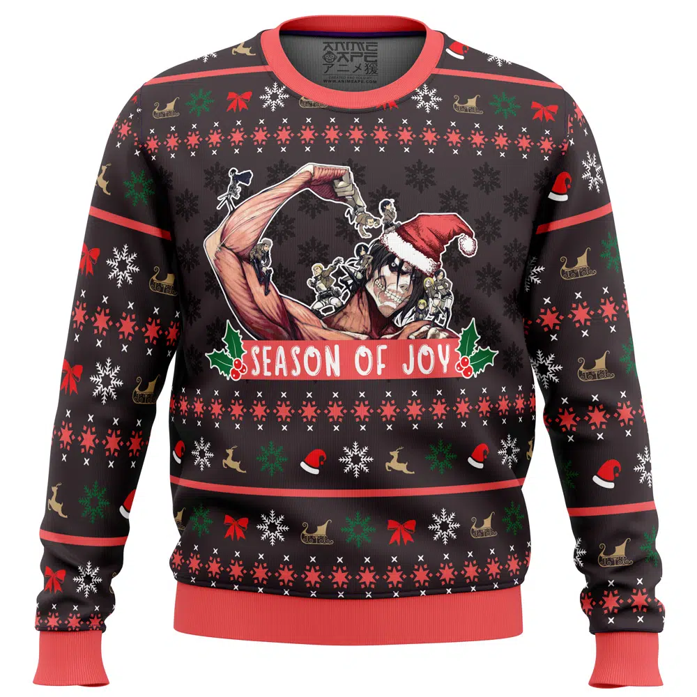Season of Joy Attack on Titan Ugly Christmas Sweater FRONT mockup - Attack On Titan EU Store
