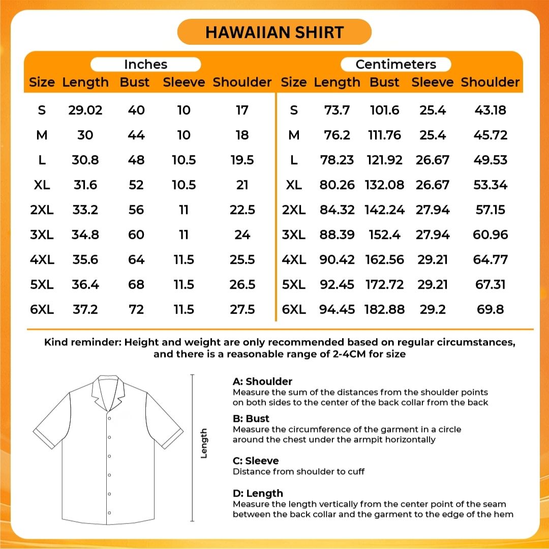 Product size chart
